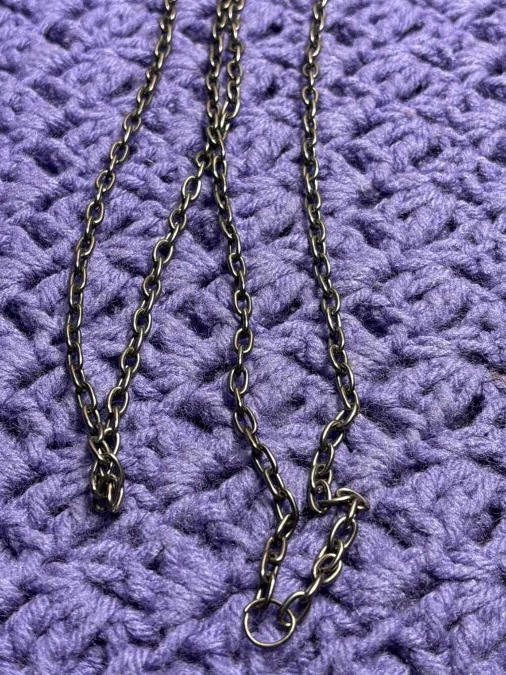 Gunmetal Chain Necklace No Clasp 44 inches Long